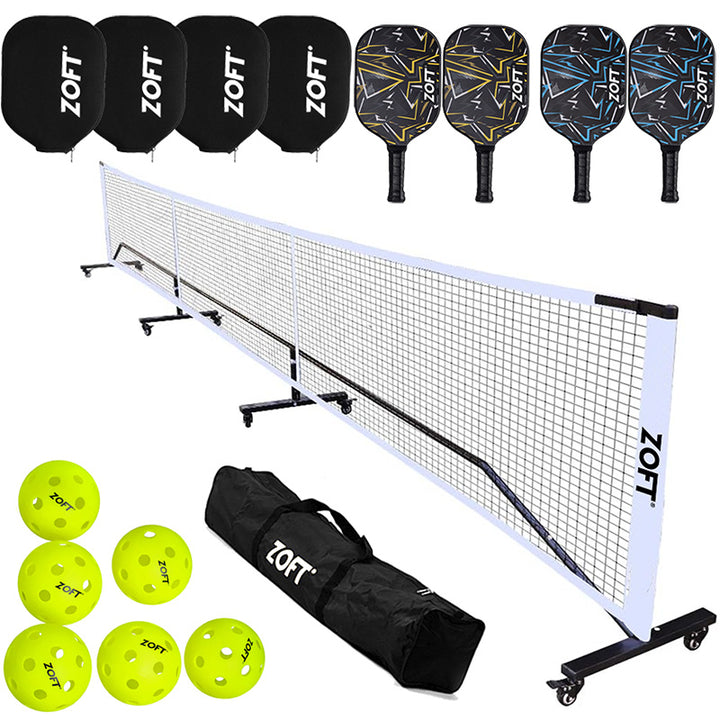 Zoft Wheeled Pickleball Set