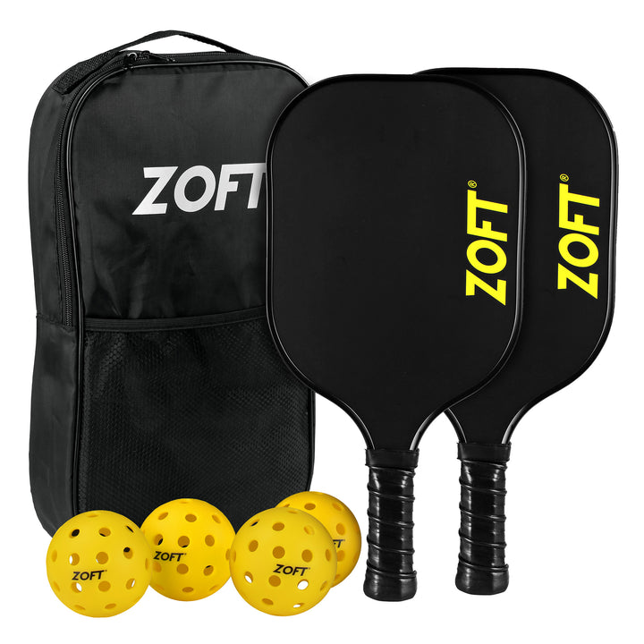 Zoft Fibreglass Pickleball Paddle & Ball Starter Set