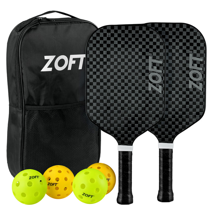 Zoft 12k Carbon Pickleball Paddle & Ball Set
