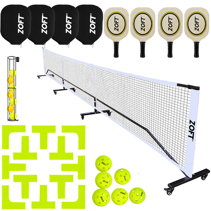 Zoft Wheeled Pickleball Set