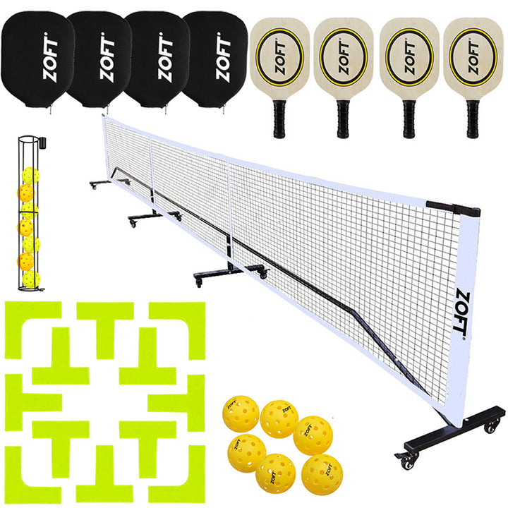 Zoft Wheeled Pickleball Set