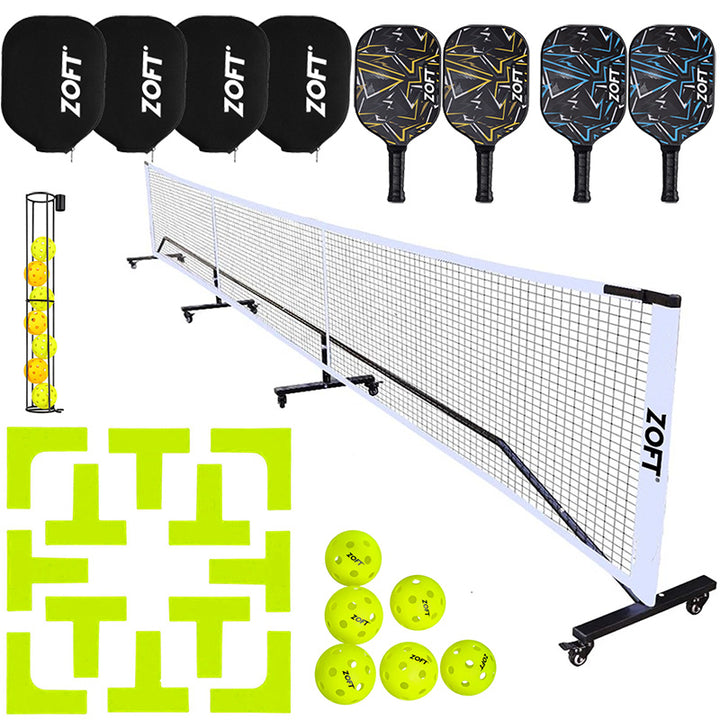 Zoft Wheeled Pickleball Set