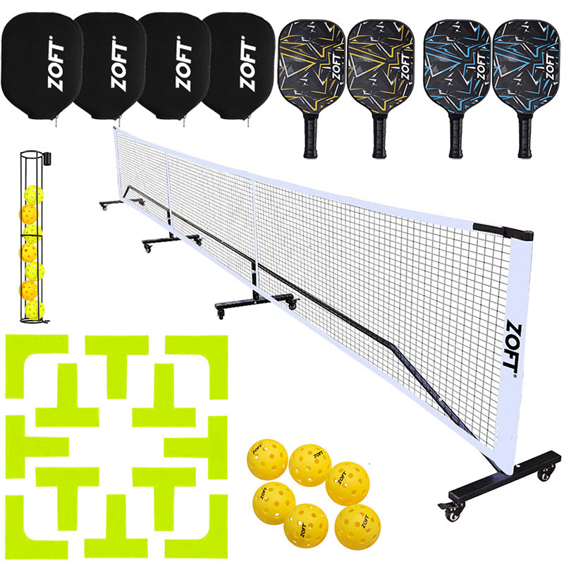 Zoft Wheeled Pickleball Set